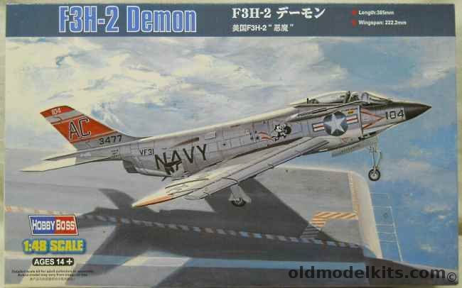 Hobby Boss 1/48 F3H-2 Demon - With Eduard Zoom PE And SAC Metal Gear - VF-31 Felix The Cat / VF-231 Black Lions / VF-61 Jolly Rogers / VF-21 Freelancers, 80364 plastic model kit